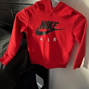 Nike Kids Red Hoodie with Black Logo